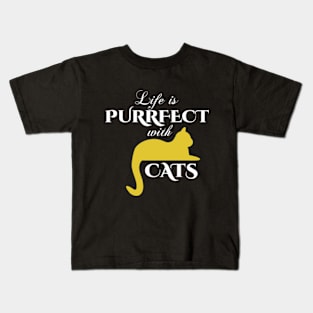 Life is purrfect cats Kids T-Shirt